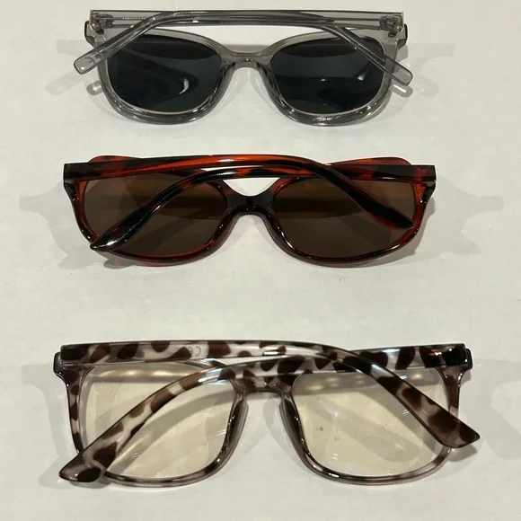 Lot of 3 Stylish Fashion Sunglasses/ Black, Brown, and Tan Sunglasses Trio - Picture 3 of 5